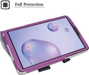 img 2 attached to Bige Purple PU Leather Keyboard Case for Samsung Galaxy Tab A 8.4 2020 Model SM-T307 (Verizon/T-Mobile/Sprint/AT&T) Tablet