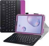 bige purple pu leather keyboard case for samsung galaxy tab a 8.4 2020 model sm-t307 (verizon/t-mobile/sprint/at&t) tablet логотип