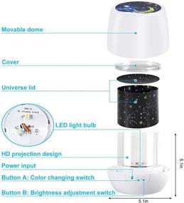 img 1 attached to 🌟 Votozi Multifunctional Star Projector Night Light for Kids – Perfect for Bedrooms, Birthday & Christmas Gifts, Parties, Baby's Room Decor, Includes 5 Colorful Films