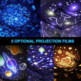 img 4 attached to 🌟 Votozi Multifunctional Star Projector Night Light for Kids – Perfect for Bedrooms, Birthday & Christmas Gifts, Parties, Baby's Room Decor, Includes 5 Colorful Films