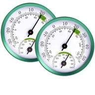 🌡️ 2 pack indoor outdoor hygrometer thermometer - mini 2’’ weather thermometer hygrometer for wall, table, car, greenhouse - no battery required, decorative round 2'' design logo