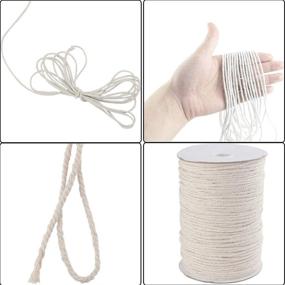 img 2 attached to 🧵 Miukada 3mm x 220yd (Approx. 200m) Macrame Cord: Natural Cotton Rope for Handmade Plant Hangers, Wall Hangings, DIY Dream Catchers - 3-Strand Twisted Craft Supply