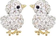 ✨ stunning navachi 18k gold plated chicken crystal enamel stud earrings: a perfect delight for jewelry lovers! logo