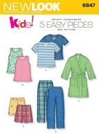 👶 child sleepwear sewing pattern new look 6847, sizes a (3-4-5-6-7-8) logo