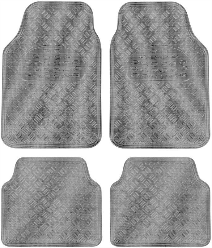 BDK Universal Fit 4Piece Set Metallic Design Car Floor Mat Heavy Duty All Weather With Rubber