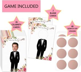 img 3 attached to 🌸 MORDUN Floral Bridal Shower Games - Who Has The Groom Scratch Off Celebrity Cards Tickets for 48 Guests - Hilarious Bachelorette Party Game Ideas - Rose Gold & White
