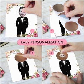 img 1 attached to 🌸 MORDUN Floral Bridal Shower Games - Who Has The Groom Scratch Off Celebrity Cards Tickets for 48 Guests - Hilarious Bachelorette Party Game Ideas - Rose Gold & White