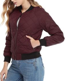 img 1 attached to 🧥 Quilted Zip-Up Raglan Bomber Jacket with Pockets for Women - Andy & Natalie