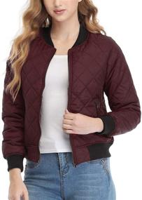 img 3 attached to 🧥 Quilted Zip-Up Raglan Bomber Jacket with Pockets for Women - Andy & Natalie