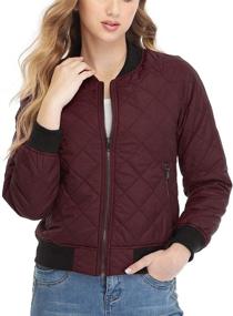 img 2 attached to 🧥 Quilted Zip-Up Raglan Bomber Jacket with Pockets for Women - Andy & Natalie