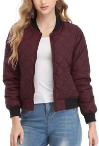 img 4 attached to 🧥 Quilted Zip-Up Raglan Bomber Jacket with Pockets for Women - Andy & Natalie