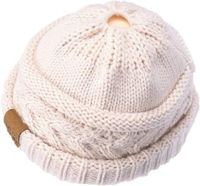 img 3 attached to 🎀 Rosoz Ponytail Beanie: A Stylish Winter Hat with High Bun Capability for Women