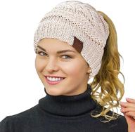 🎀 rosoz ponytail beanie: a stylish winter hat with high bun capability for women logo