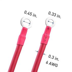 img 2 attached to ⚡ Cable Matters 6 Gauge Battery Cable Inverter Power Cable: High-Quality 2ft Oxygen-Free Copper - Black + Red Set