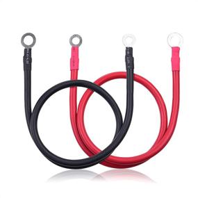 img 3 attached to ⚡ Cable Matters 6 Gauge Battery Cable Inverter Power Cable: High-Quality 2ft Oxygen-Free Copper - Black + Red Set