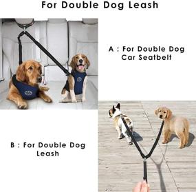 img 3 attached to 🐾 Lukovee Double Dog Seat Belt - Dual Pet Car Headrest Restraint Safety Seatbelt with No Tangle, Adjustable Elastic Bungee, Splitter Dog Leash, and Harness Connection for Vehicle Travel with 2 Dogs