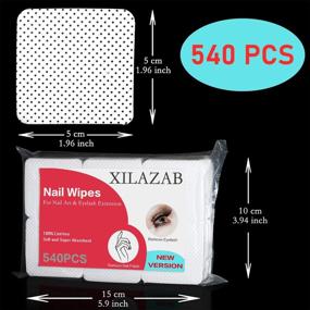 img 2 attached to 💅 XILAZAB 540PCS Nail Art Gel Polish Remover Cotton Pads, Lint Free Eyelash Extension Glue Wipes, Disposable and Soft Nail Wipes for Enhanced SEO