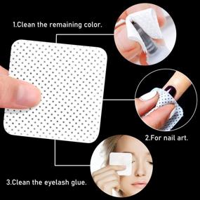 img 3 attached to 💅 XILAZAB 540PCS Nail Art Gel Polish Remover Cotton Pads, Lint Free Eyelash Extension Glue Wipes, Disposable and Soft Nail Wipes for Enhanced SEO