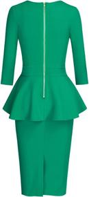 img 3 attached to 👗 Stylish and Elegant: MUXXN Women's Crew Neck Peplum Knee Length Party Pencil Dress