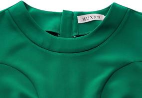 img 2 attached to 👗 Stylish and Elegant: MUXXN Women's Crew Neck Peplum Knee Length Party Pencil Dress