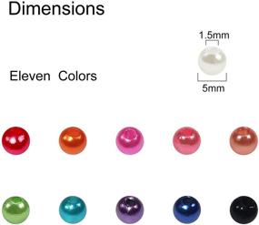 img 3 attached to TOAOB 1100pcs 5mm Multi Colors Round ABS Pearl Beads: Ideal Findings for DIY Craft, Necklaces, Bracelets, and Jewelry Making