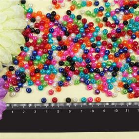 img 1 attached to TOAOB 1100pcs 5mm Multi Colors Round ABS Pearl Beads: Ideal Findings for DIY Craft, Necklaces, Bracelets, and Jewelry Making