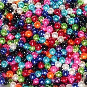 img 4 attached to TOAOB 1100pcs 5mm Multi Colors Round ABS Pearl Beads: Ideal Findings for DIY Craft, Necklaces, Bracelets, and Jewelry Making