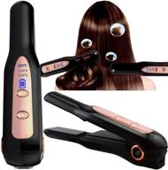 💁 revolutionary 2-in-1 hair straightener and curler: usb rechargeable, shutdown & boot protection function, ceramic heating material for smoother, healthier hair styling logo