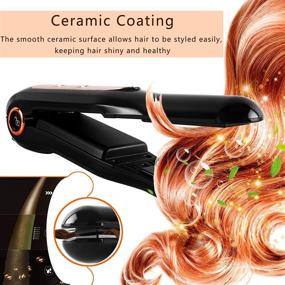 img 1 attached to 💁 Revolutionary 2-in-1 Hair Straightener and Curler: USB Rechargeable, Shutdown & Boot Protection Function, Ceramic Heating Material for Smoother, Healthier Hair Styling