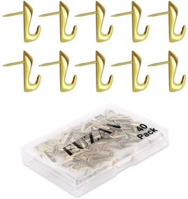 img 4 attached to 40pcs Push Pin Hangers, 20lbs Zinc Alloy Picture Hooks for Clock, Mirror, Jewelry - Professional Plaster Picture Hanging Kit on Wooden/Drywall Mounting Hardware in Golden Color