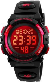 img 4 attached to 🌈 Colorful Waterproof Digital Wrist Watches for Boys and Children