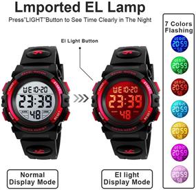 img 1 attached to 🌈 Colorful Waterproof Digital Wrist Watches for Boys and Children