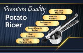 img 2 attached to 🥔 Vita Saggia Stainless Steel Potato Ricer and Masher: Heavy Duty, Premium Grade, Large Capacity - Perfect for Purees, Baby Food, and Fruit Juicing