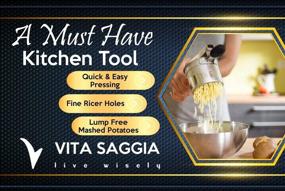 img 3 attached to 🥔 Vita Saggia Stainless Steel Potato Ricer and Masher: Heavy Duty, Premium Grade, Large Capacity - Perfect for Purees, Baby Food, and Fruit Juicing