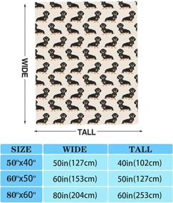 img 4 attached to 🐾 Plush Fluffy Throw Blanket, Dachshund Fabric, Doxie Weiner Dog Pet Bed Blanket for Boys Girls Teens – Soft Flannel Blanket for Sofa, Chair, Office, Travel, Camping – Outdoor Home Decor 50"x60" SEO