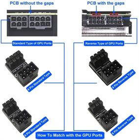 img 1 attached to 💡 COMeap Плата с адаптером питания с углом поворота 180 градусов для настольной видеокарты - GPU VGA PCIe 8 Pin 6 Pin U-оборот
