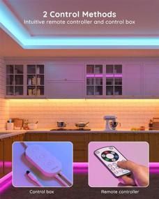 img 1 attached to 🌈 Govee RGBIC LED Strip Lights: 32.8ft with Remote Control | 11 Scene Modes, 6 Brightness Levels | Color Changing for Bedroom, Christmas | Easy Installation (2x16.4ft)