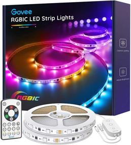 img 4 attached to 🌈 Govee RGBIC LED Strip Lights: 32.8ft with Remote Control | 11 Scene Modes, 6 Brightness Levels | Color Changing for Bedroom, Christmas | Easy Installation (2x16.4ft)