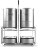 🧂 swiffe salt and pepper grinder set - 2 stainless steel and acrylic salt and pepper mills - adjustable coarseness - fresh grind for gourmet kitchen chefs - elegant classic design - perfect table accessory logo