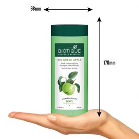 img 2 attached to Biotique Bio Green Apple Daily Purifying Shampoo and Conditioner – Ideal for Oily Scalp and Hair, 180ml