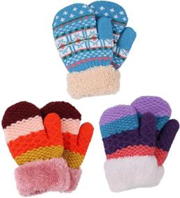 img 3 attached to 🧤 Warm and Cozy Girls Sherpa Winter Mittens Gloves: Essential Accessories for Girls' Cold-Weather Comfort