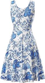 img 3 attached to 🌸 FENSACE Women's Scoop Neck Sleeveless Midi Casual Flared Tank Floral Printed Dress - Enhancing SEO