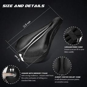 img 3 attached to 🚴 Gel Bike Seat Cushion Cover for Women and Men - Comfortable Bicycle Saddle to Fit Mountain, Spin, Exercise, and Stationary Schwinn Bikes - Ideal for Outdoor Cycling - Includes Waterproof Case &amp; Holder