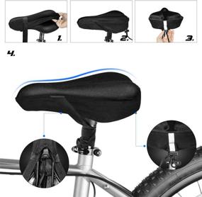 img 1 attached to 🚴 Gel Bike Seat Cushion Cover for Women and Men - Comfortable Bicycle Saddle to Fit Mountain, Spin, Exercise, and Stationary Schwinn Bikes - Ideal for Outdoor Cycling - Includes Waterproof Case &amp; Holder