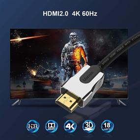 img 3 attached to 🔌 kinseda 4K HDMI Cable 10ft - High Speed HDMI 2.0 Cord | Ultra HD 2160p 60Hz | ARC 3D HDR | Compatible with All TVs, Gaming Consoles & Nintendo Switch