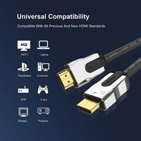 img 2 attached to 🔌 kinseda 4K HDMI Cable 10ft - High Speed HDMI 2.0 Cord | Ultra HD 2160p 60Hz | ARC 3D HDR | Compatible with All TVs, Gaming Consoles & Nintendo Switch