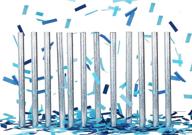 🎉 battife gender reveal confetti sticks - 12 pack blue tissue paper flutter wands for baby boy shower party - 14 inch logo