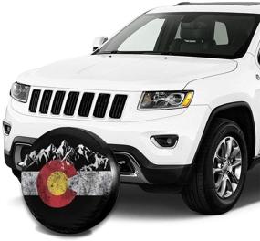 img 1 attached to 🏔️ MMHOME Mountain Colorado Flag Spare Tire Cover - Waterproof Polyester Universal Wheel Protector for All Cars, Jeeps, Trailers, RVs, Trucks, Campers, and CRVs