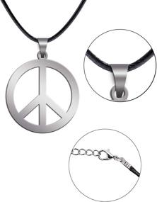 img 2 attached to Hippie-Style Peace Sign Necklace: Sunshane 2-Pack for Effortless Hippie Party Dressing! (Silver)