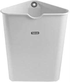 img 1 attached to 🗑️ Triangle Space-Saving Trash Can - Durable Plastic Garbage Bin for Kitchen, Bathroom, RV, Coffee Bar - Small Grey Triangular Container for Narrow Spaces